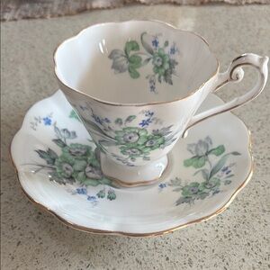 Floral Teacup and Saucer Set